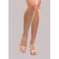 15-20 mmHg Opaque Knee High Short Open-Toe, for men & Women, Small Short Black